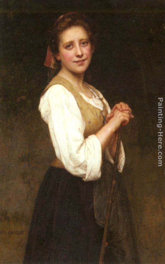 A Young Shepherdess painting - Eugenie Marie Salanson A Young Shepherdess art painting